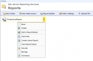 Report Part - Edit in Report Builder