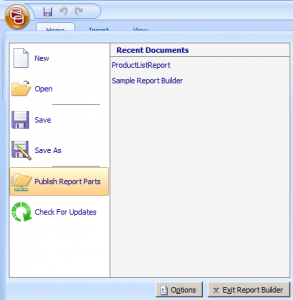 Report Part - Publish Report Parts