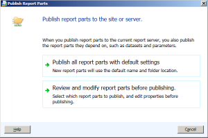 Report Part - Publish Report Parts Review